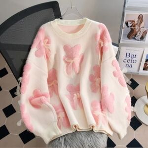 Pink Floral Valentine's Day Women's Sweater